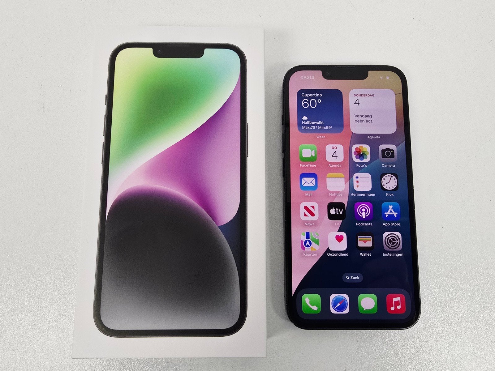 Apple iPhone 14 – 128 GB – Midnight - B-Grade, 83 %, Zwart, Ophalen of Verzenden, Nvt