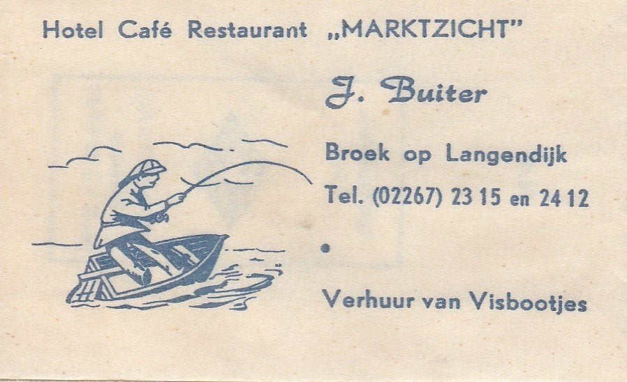 Marktzicht Broek op Langedijk - J Buiter - visbootje visser, Ophalen of Verzenden