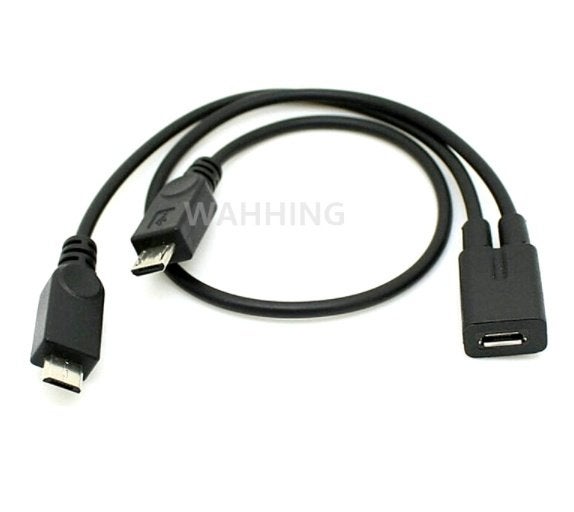 Micro usb adapter vrouwelijk naar 2 mannelijk micro usb, Ophalen of Verzenden, Nieuw, Snoer of kabel
