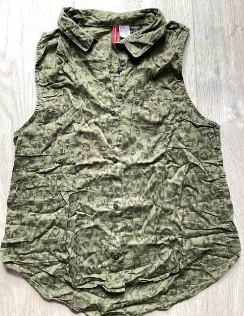 Leger groene blouse H&M maat 34 (XS), Kleding | Dames, Blouses en Tunieken, Zo goed als nieuw, Maat 34 (XS) of kleiner, Groen