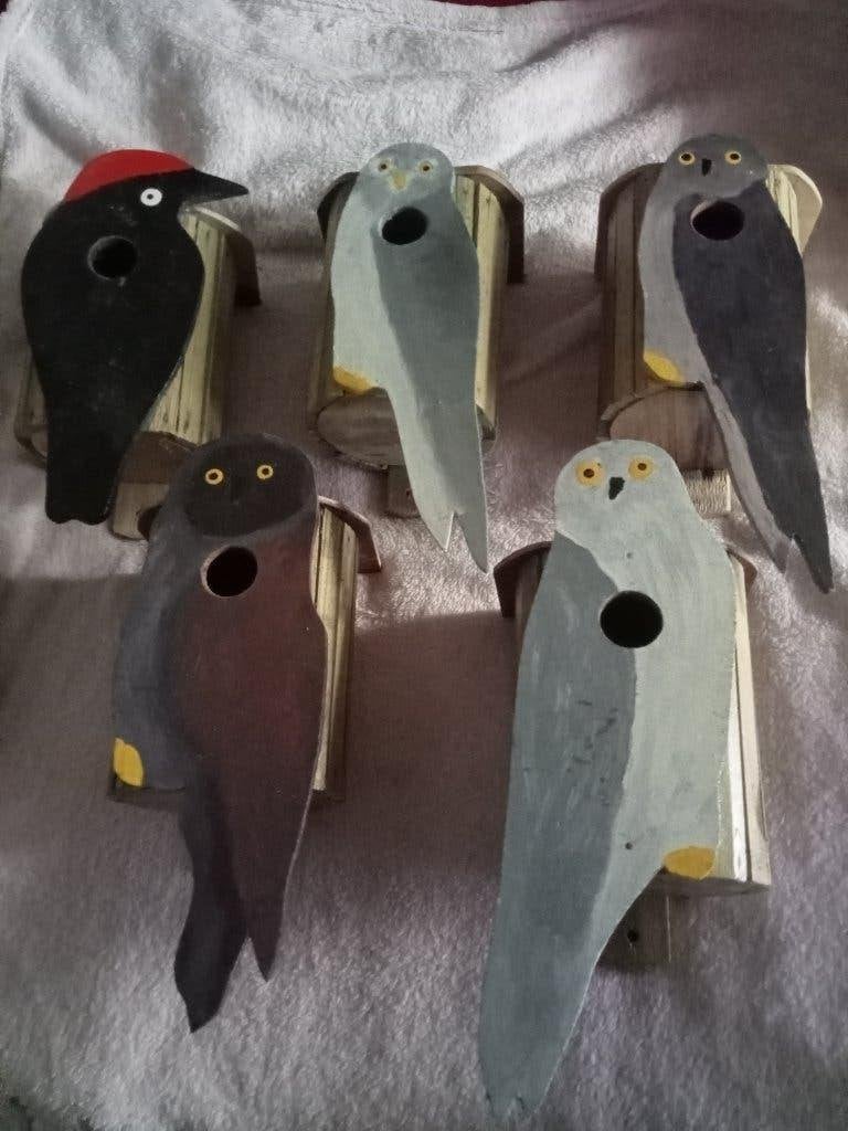 NIEUW 5 VOGELHUISJES NESTKASTJES SPECHT SPERWER UIL, Tuin en Terras, Ophalen, Nieuw