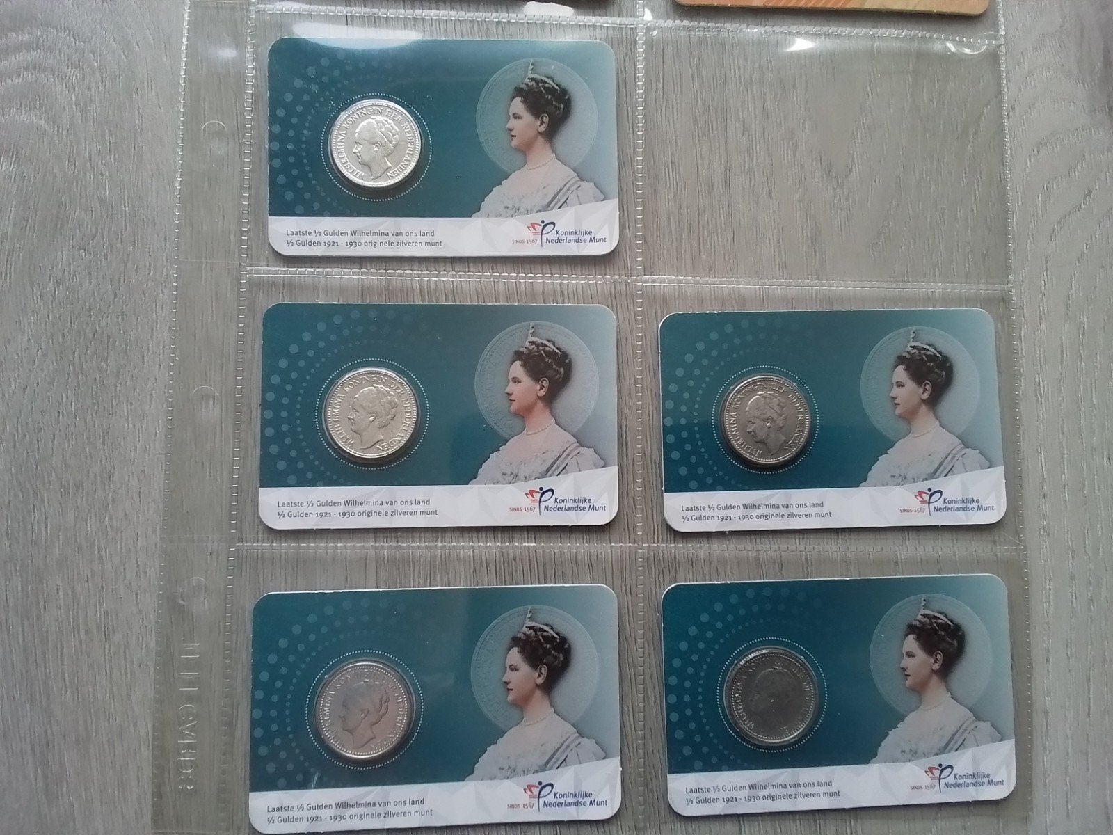 ALLE JAREN 1/2 Wilhelmina Gulden in coincard, Ophalen of Verzenden, Nederland, Munten