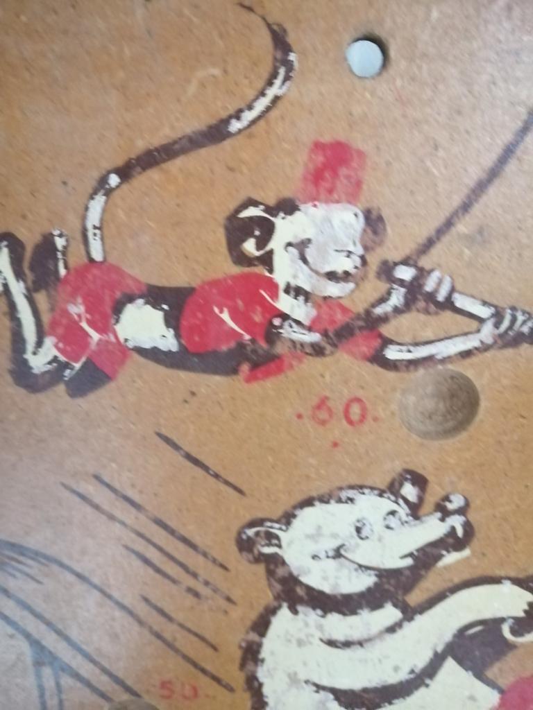 OUD JAREN 50 HOUTEN KNIKKER SPEL IN VINTAGE STAAT 60X40 CM, Ophalen of Verzenden