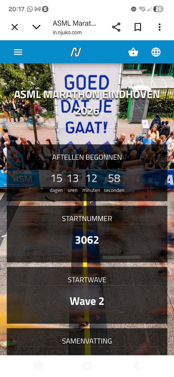 ASML Marathon startbewijs, Tickets en Kaartjes, Eén persoon, Oktober