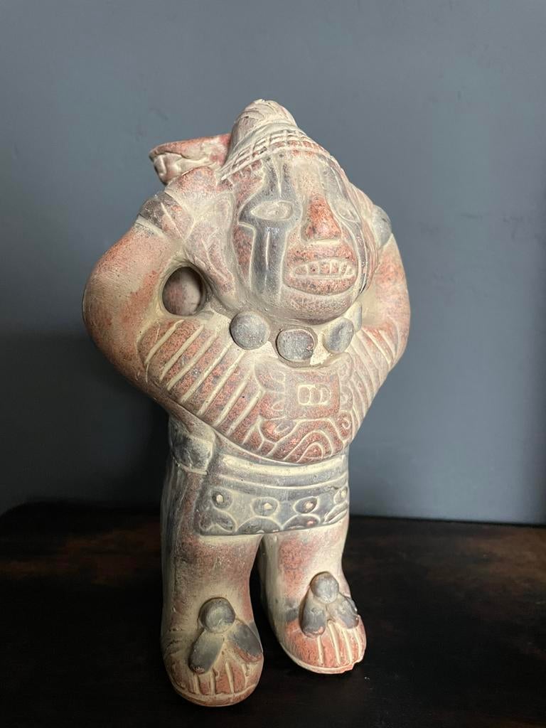 Oud terracotta beeld, water/wijndrager, Minder dan 20 cm, Verzenden, Handgemaakt, Overige materialen