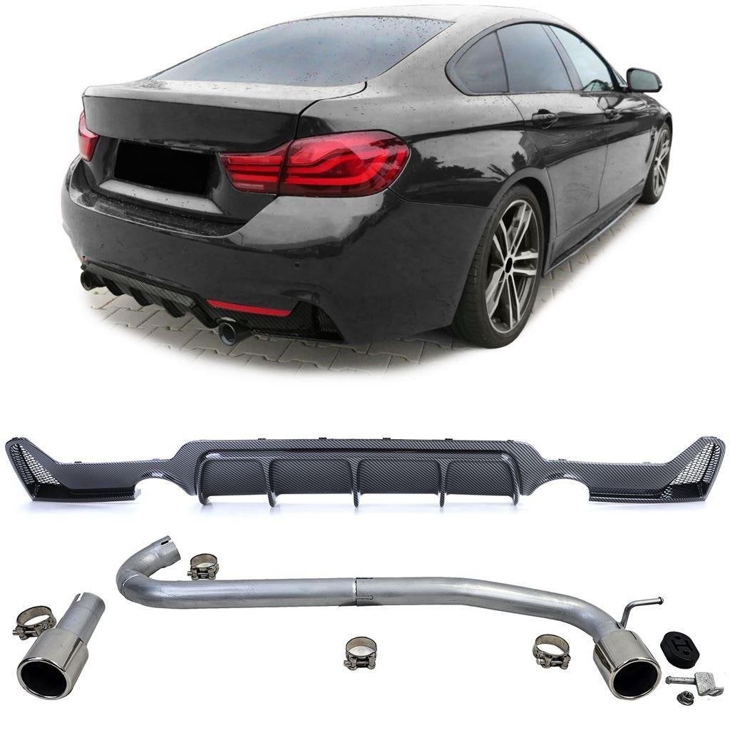 2 X Chrome Uitlaat Carbon Diffuser Bmw 4 serie F32 F33 F36 M, Verzenden, Automotive Parts, A.parts@hotmail.nl, Trasmolenlaan 12 3447 GZ Woerden