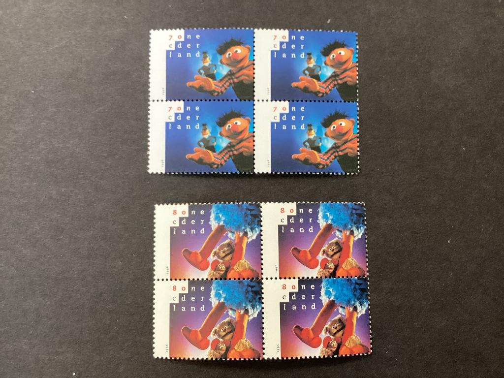 1996, Sesamstraat, 1692-1693/ blok van 4, Verzenden, Na 1940, Postfris