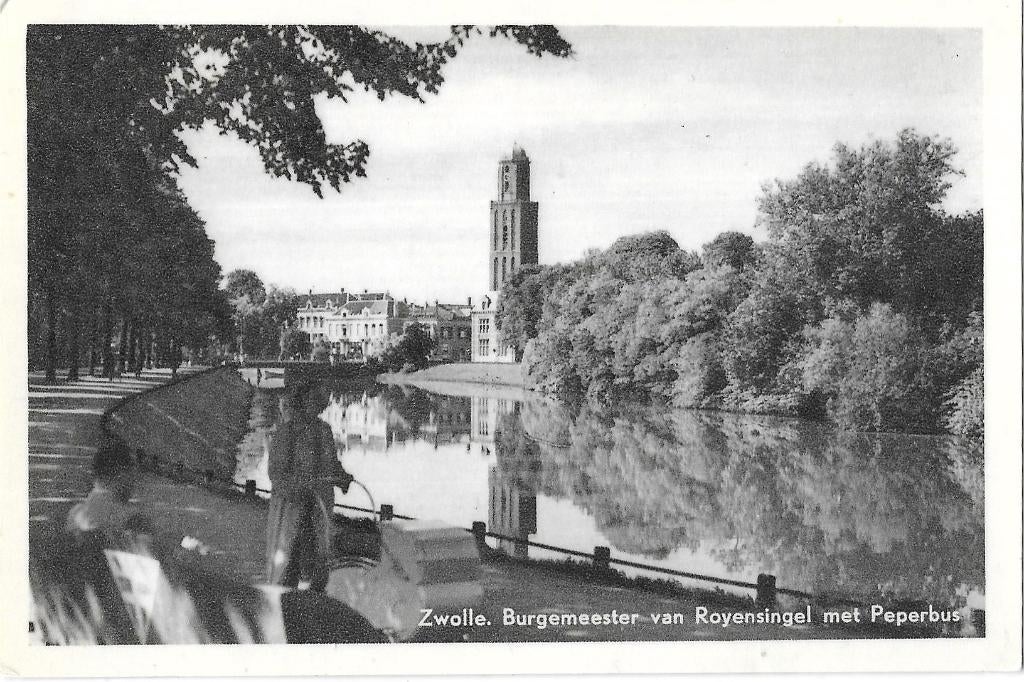 AK Zwolle - Burgemeester van Royensingel met Peperbus, Verzenden, 1940 tot 1960, Gelopen, Overijssel
