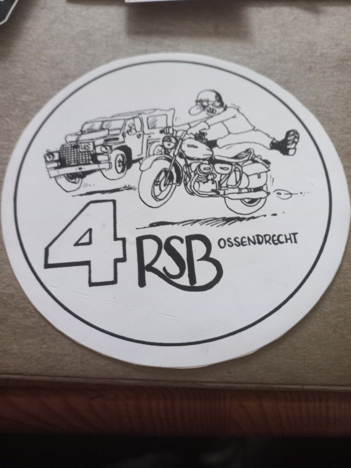 Vintage 4RSB Ossendrecht Sticker - Jeep & Motor, Ophalen of Verzenden