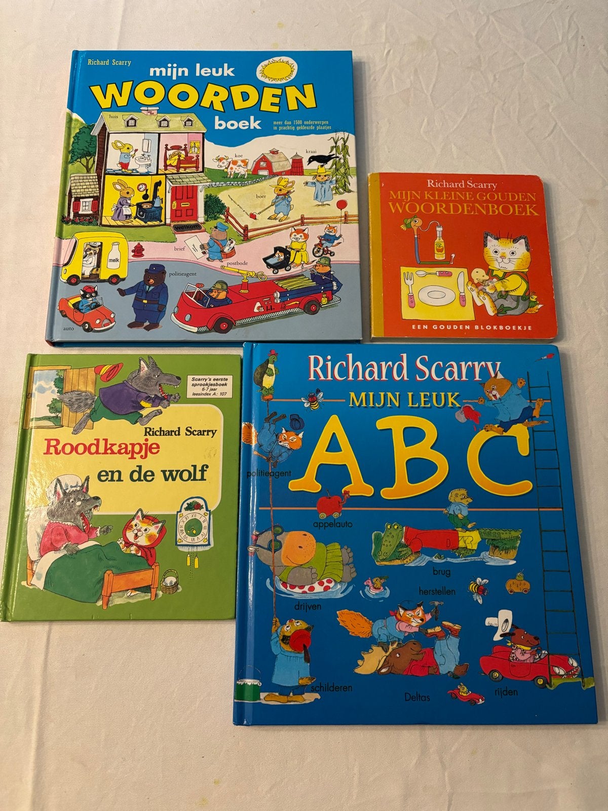 Richard Scarry Boeken: Mijn Leuk Woordenboek, ABC, Roodkapje, Boeken, Kinderboeken | Jeugd | onder 10 jaar, Ophalen of Verzenden