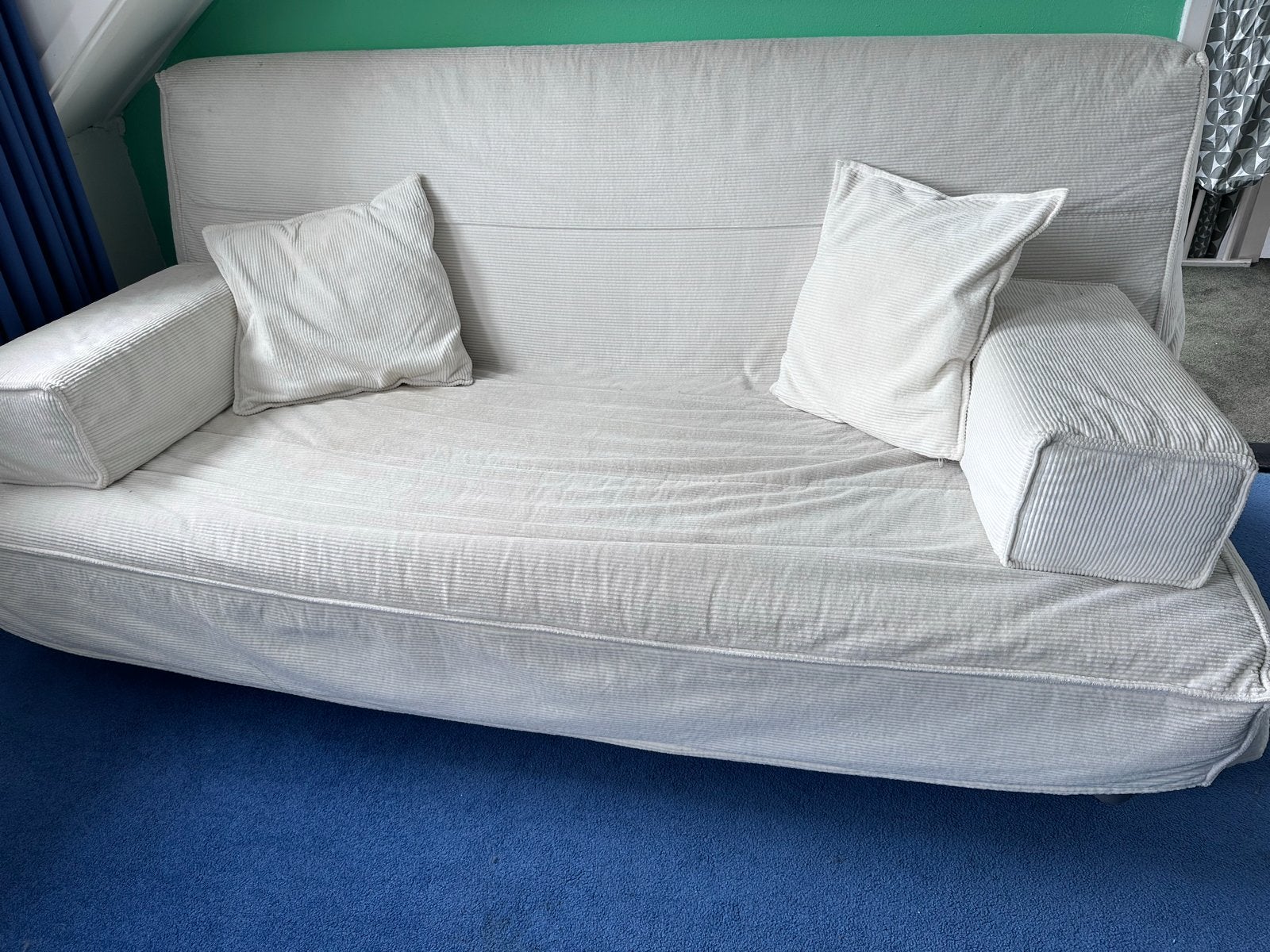 IKEA Beddinge slaapbank met lattenbodem en opbergruimte, Huis en Inrichting, Ophalen, Gebruikt, Wit, Tweepersoons