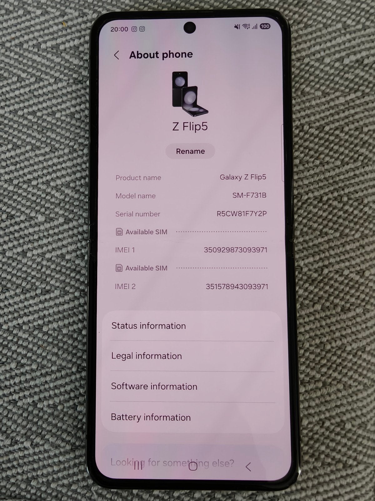 Samsung Galaxy Z Flip5 - Grey 256 GB - Functionele defecten, Telecommunicatie, Mobiele telefoons | Samsung, Gebruikt, Galaxy Z Flip
