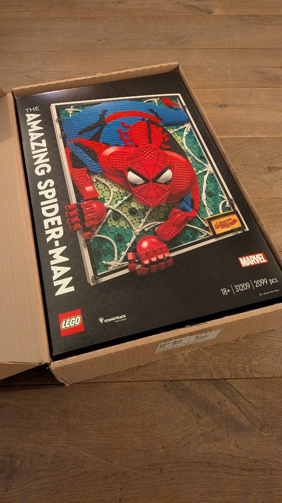 Lego Art 31209 The Amazing Spider-Man - compleet, Ophalen of Verzenden, Zo goed als nieuw, Stoffen beer, Overige merken