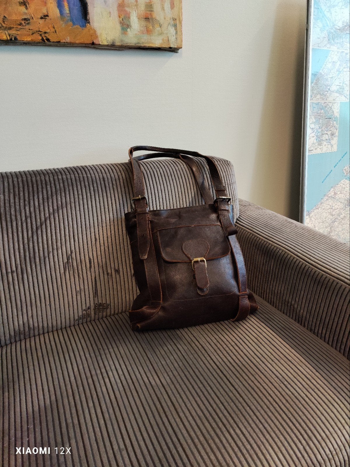 Sasa Design Leren Tas - Stijlvol en Ruim, Ophalen of Verzenden, Gebruikt, Bruin, Handtas