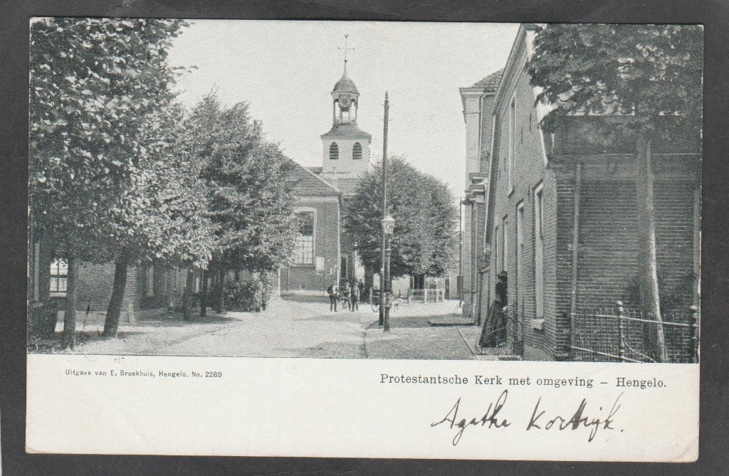 hengelo protestante kerk en omgeving, Verzenden, Voor 1920, Gelopen, Overijssel