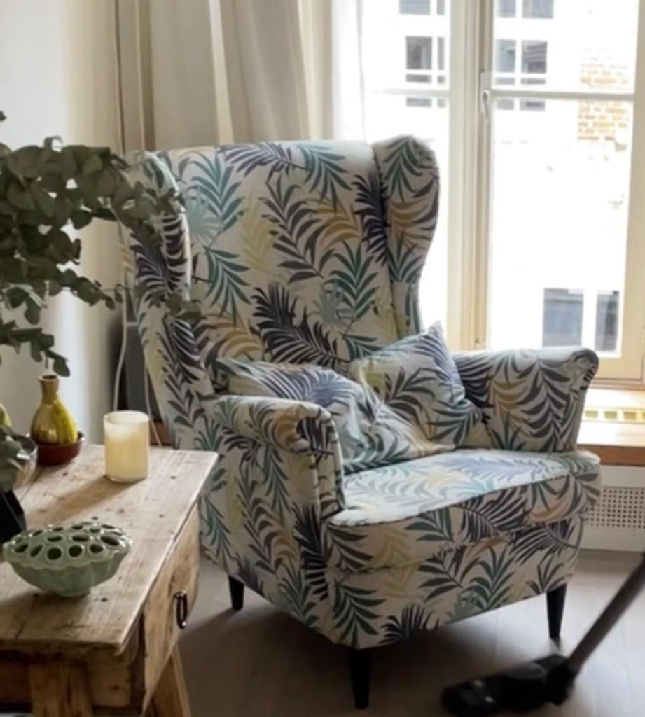 Ikea gebloemde fauteuil, Ophalen, Gebruikt, 75 tot 100 cm, 50 tot 75 cm