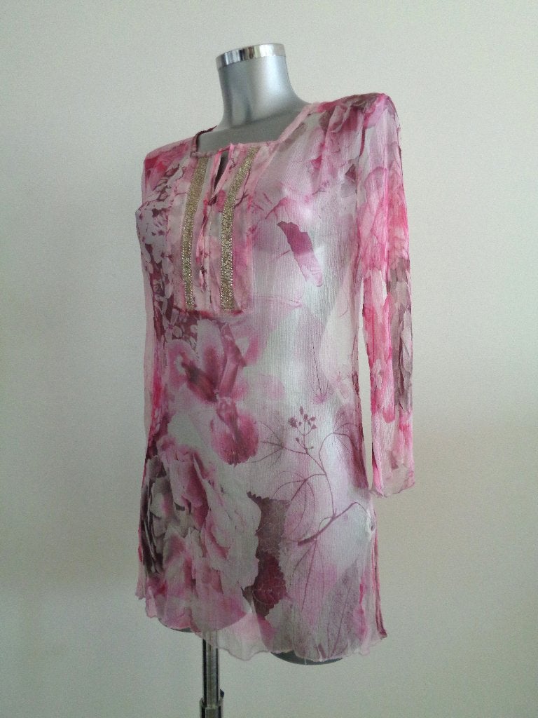 Apanage Collection zijden tuniek, maat 38, Kleding | Dames, Verzenden, Zo goed als nieuw, Maat 38/40 (M), Roze