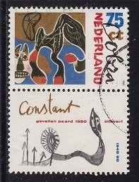763 - Nederland nvph 1410 gestempeld , Cobra , Constant, Postzegels en Munten, Postzegels | Nederland, Verzenden, Na 1940, Gestempeld