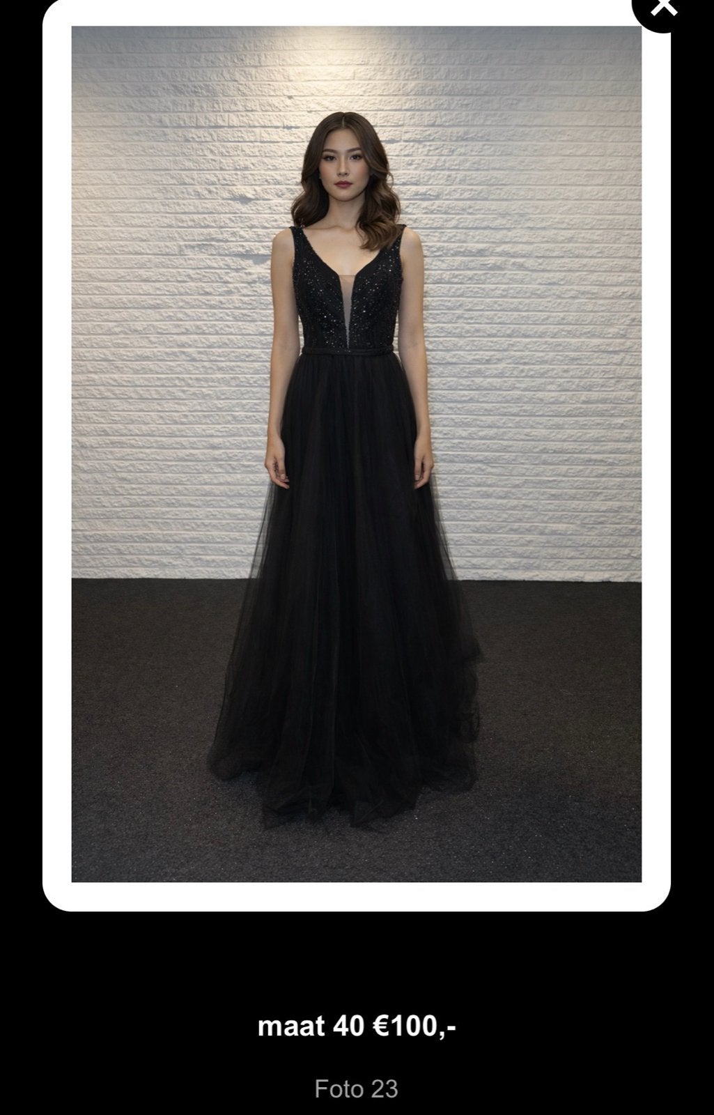 Elegante Zwarte Galajurk met Pailletten