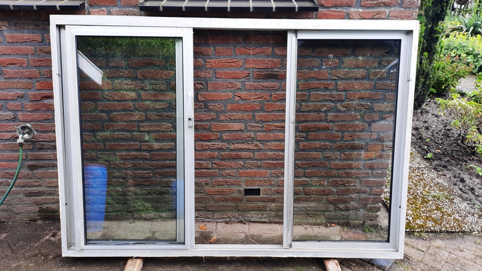 Aluminium schuifpui ( raam ), Ophalen, 160 cm of meer, Glasplaat, 160 cm of meer