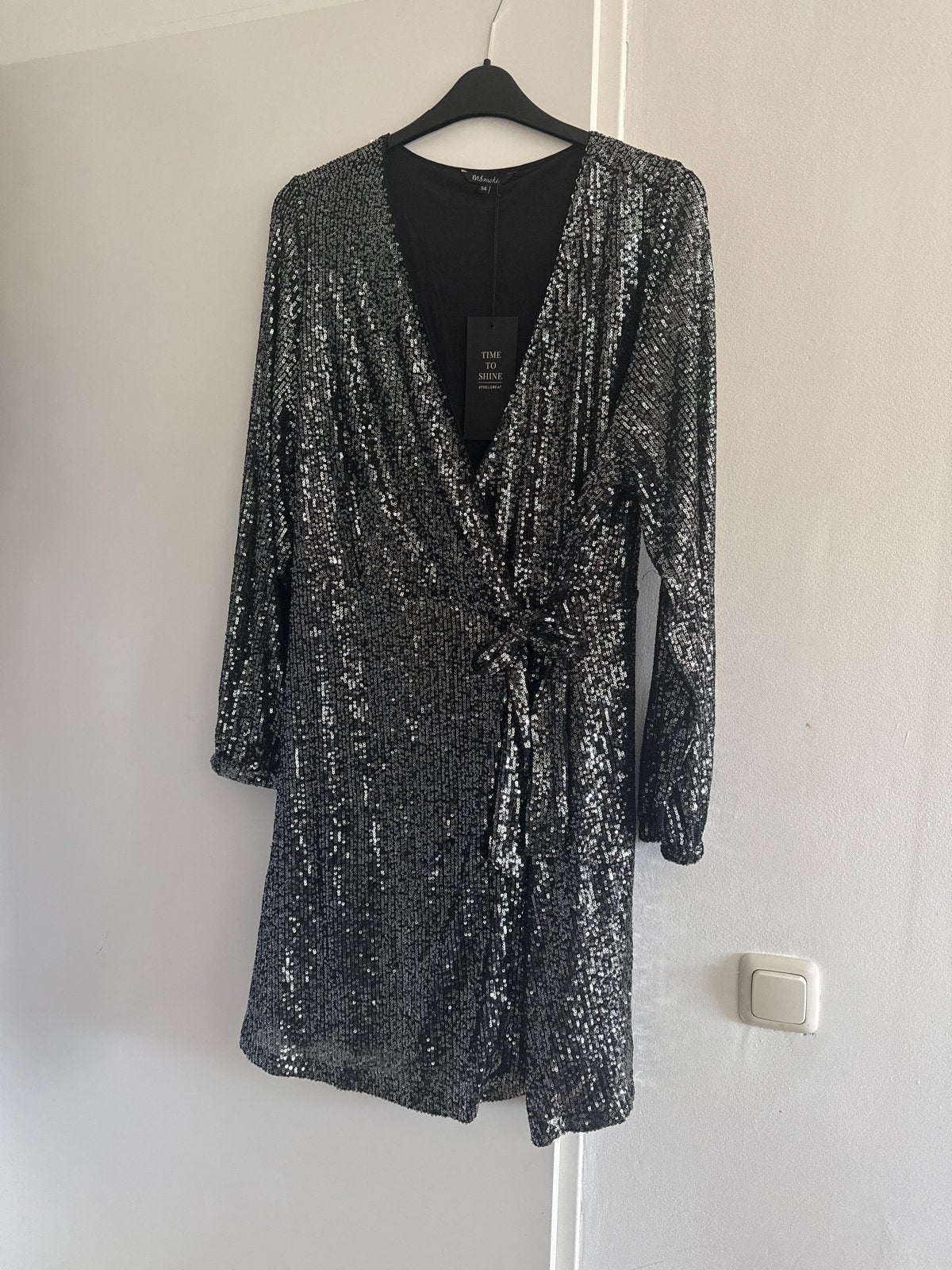 Nieuwe Ms Mode glitter jurk maat 54, Zwart, Maat 46/48 (XL) of groter, Nieuw, Ophalen of Verzenden