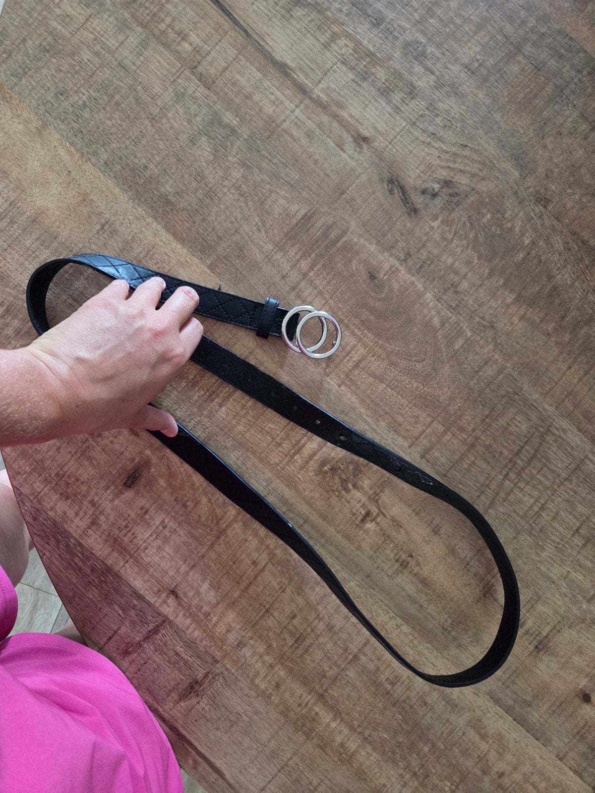 Zwarte ONLY ONLRASMI riem met dubbele ring gesp, Kleding | Dames, Tailleriem, Ophalen of Verzenden, Zo goed als nieuw, 3 tot 5 cm