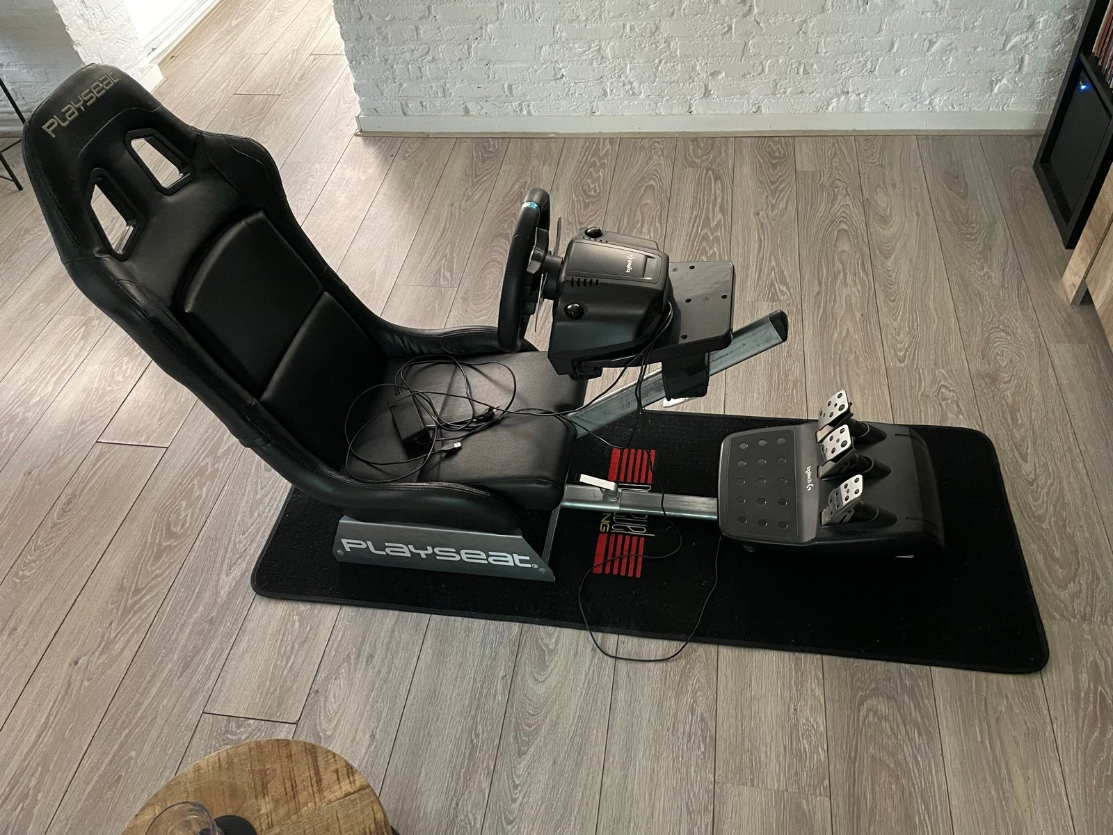 Racestoel met Logitech G29 stuur en schakelpook, Spelcomputers en Games, Ophalen, Racestoel, Gebruikt, Force feedback