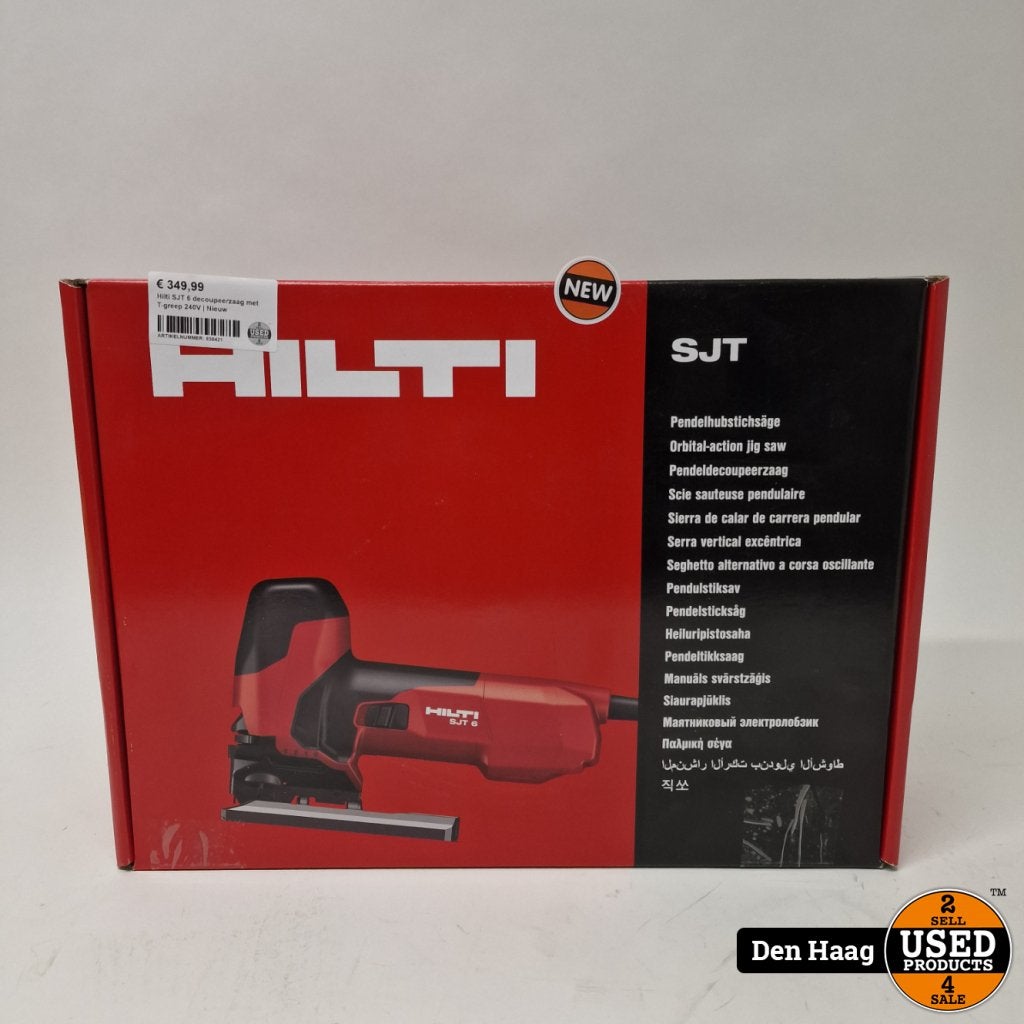 Hilti SJT 6 decoupeerzaag met T-greep 240V | Nieuw, Hilti, Gebruikt, Support@hilti.com, Hilti Corporation, Feldkircher Strasse 100, 
9494 Schaan
Liechtenstein