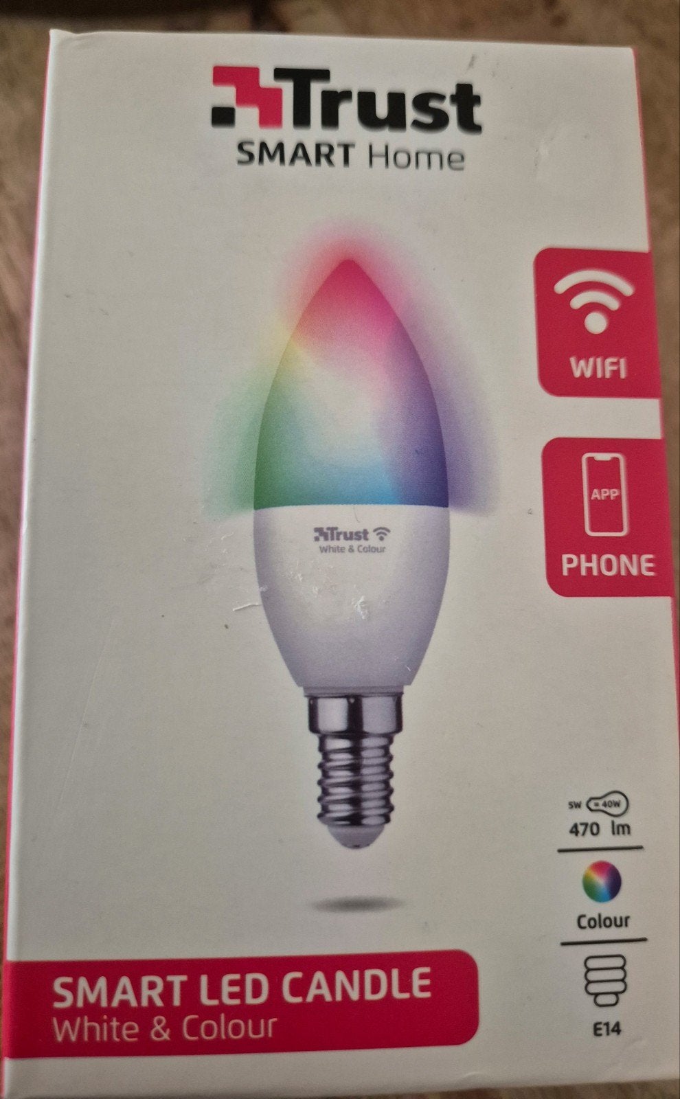 Trust Smart Home Led Kaarslamp E14 Wit & Kleur 470lm, Ophalen of Verzenden