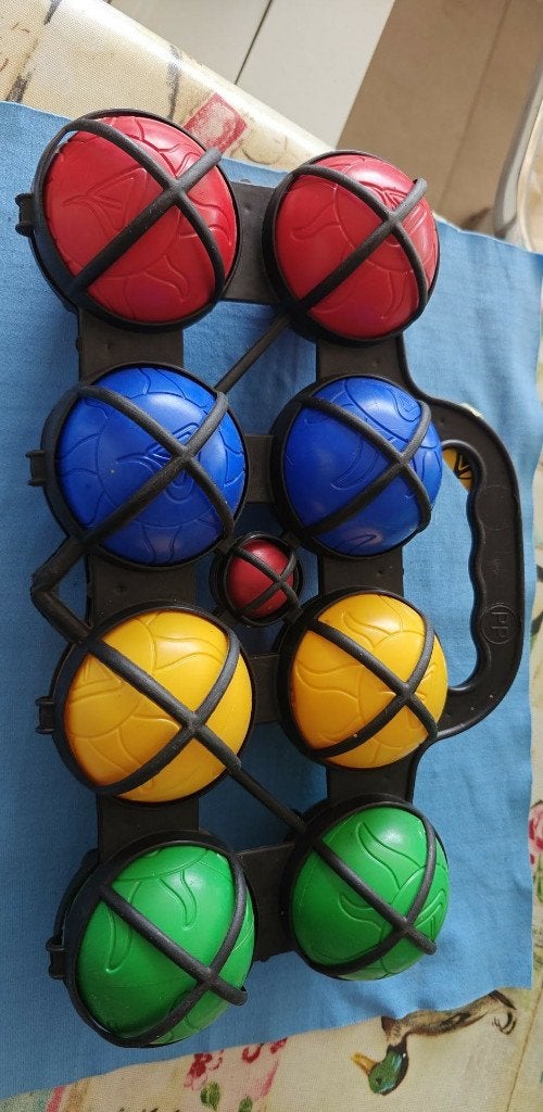 petanque ballen set 8 stuks bijna nieuw, Ophalen of Verzenden, Zo goed als nieuw, Bal