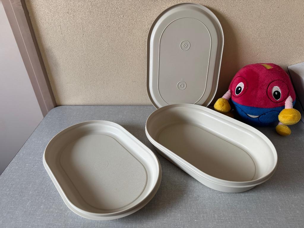 NIEUW 3 delige schalen set - voorraad schaal TUPPERWARE, Huis en Inrichting, Ophalen of Verzenden, Nieuw, Wit, Schaal