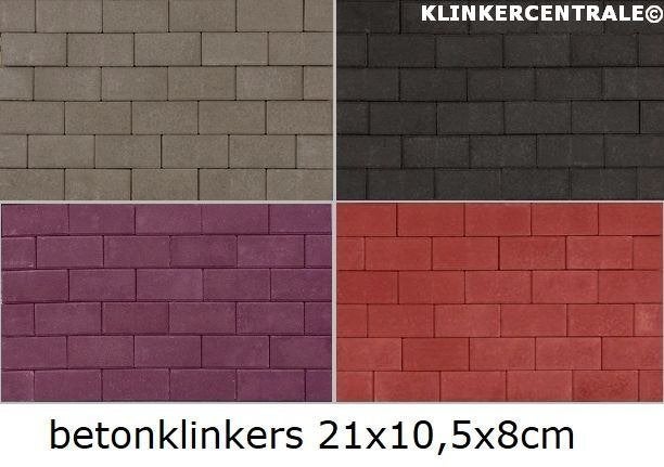 NIEUWE betonklinkers keiformaat grijs zwart/antra rood paars