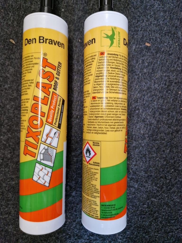 Den Braven Tixoplast Dak- en Gootreparatiekit, Doe-het-zelf en Verbouw, Dakpannen en Dakbedekking, Overige materialen, Zwart, Nieuw