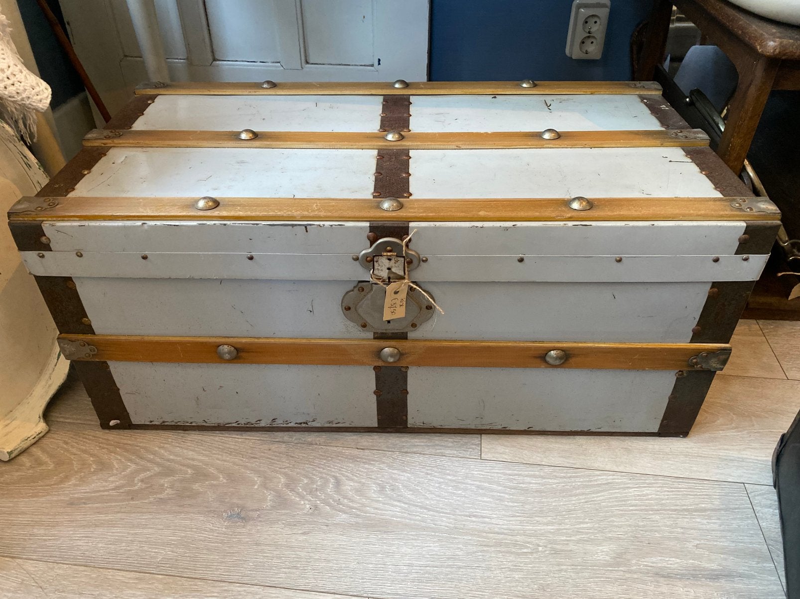 Stoere Oude Kist, Brocante, Koffer, Hutkoffer, Huis en Inrichting, Ophalen, 50 tot 100 cm, Minder dan 50 cm