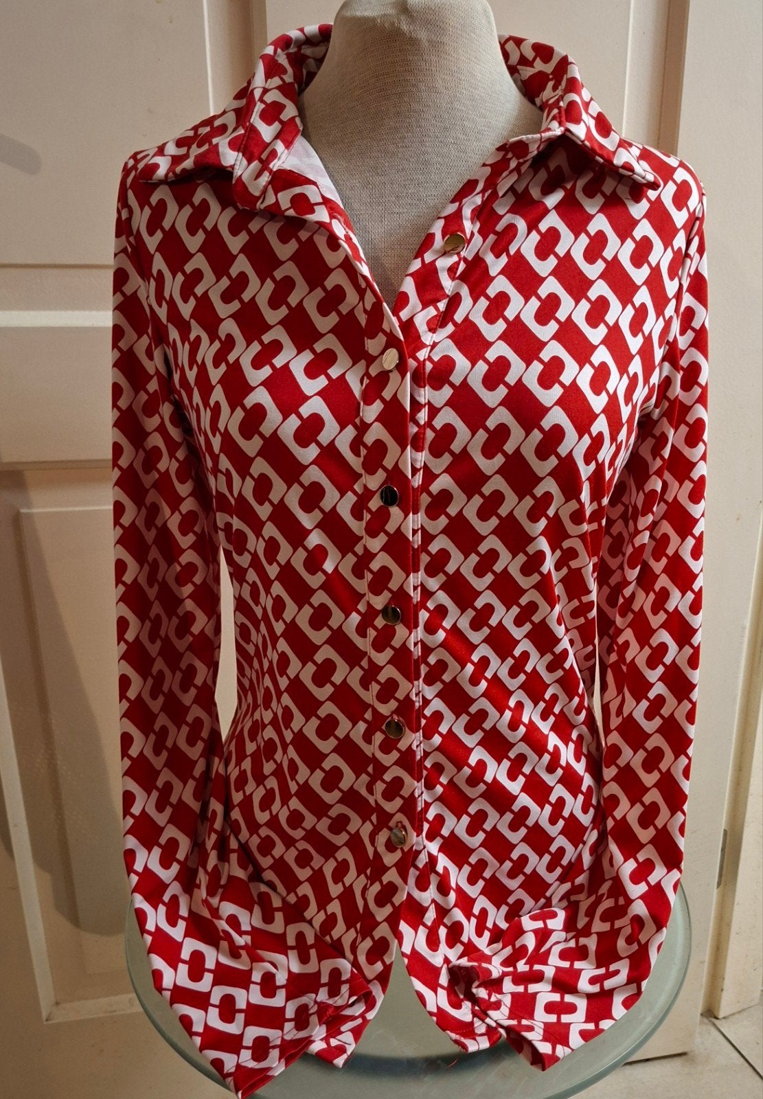 BY SWAN Paris Blouse Rood Wit Maat S, Ophalen of Verzenden