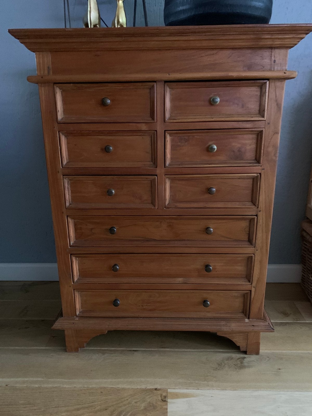 Massief houten landelijke lade kast, Ophalen, 50 tot 100 cm, Zo goed als nieuw, 3 of 4 laden