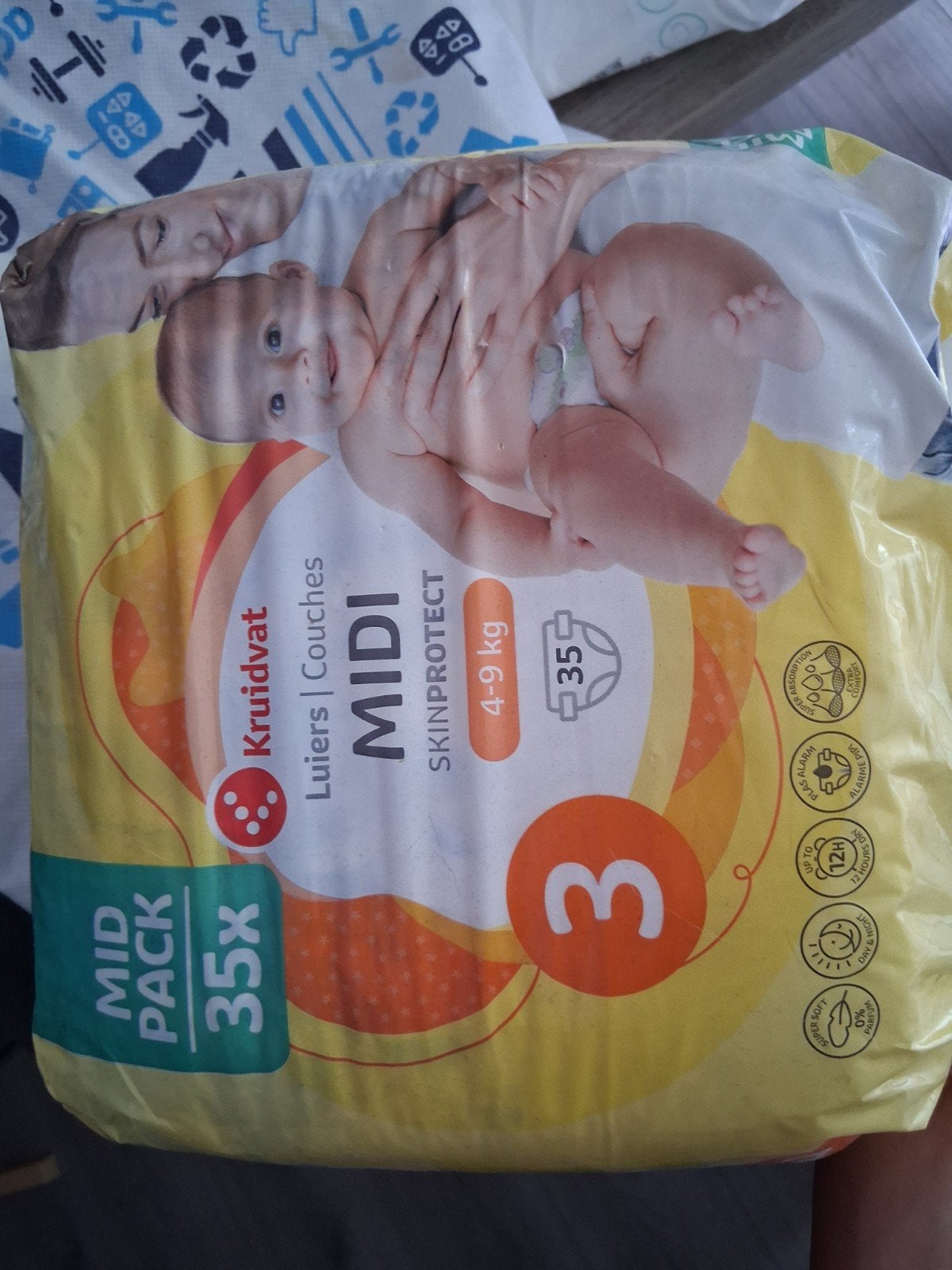 Kruidvat Luiers Midi Maat 3 (4-9 kg) - 35 stuks, Ophalen of Verzenden, Nieuw