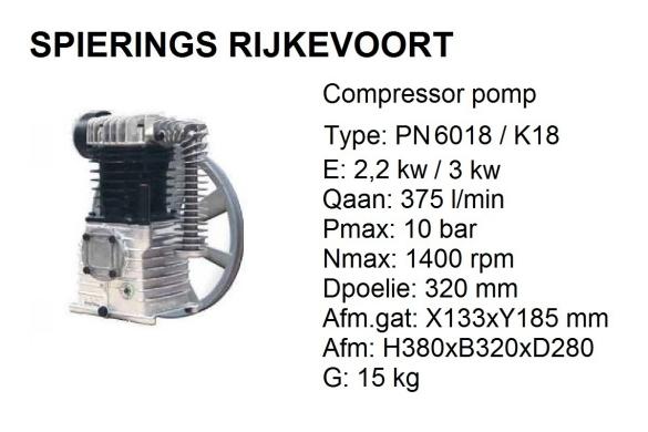 Compressor pomp Shamal  k11 k18 k25 k28 k30 k50 k60 k100, Doe-het-zelf en Verbouw, Compressors, Niet ingevuld, Niet ingevuld, Nieuw