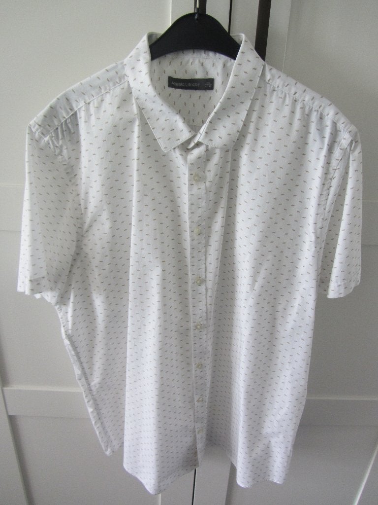 overhemd wit/bruin maat XXL, Kleding | Heren, Angelo itrico, Wit, Ophalen of Verzenden, Zo goed als nieuw