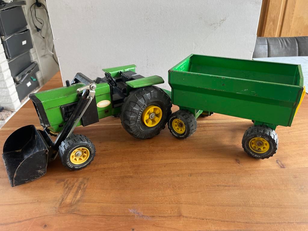 Tonka tractor met aanhanger, Ophalen of Verzenden, Gebruikt