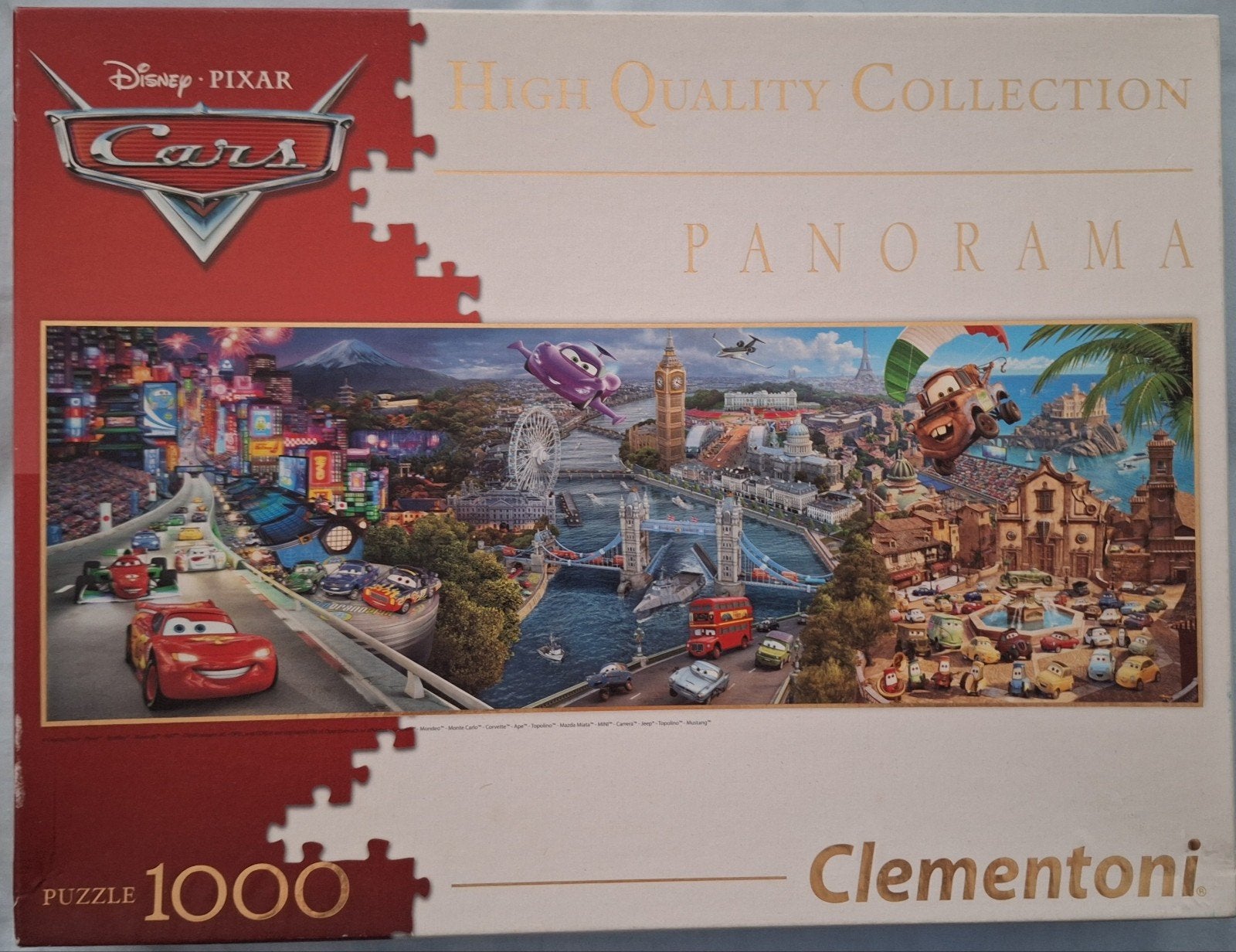 Clementoni Disney panorama puzzel 1000 stukjes, Ophalen of Verzenden, 500 t/m 1500 stukjes, Gebruikt, Legpuzzel