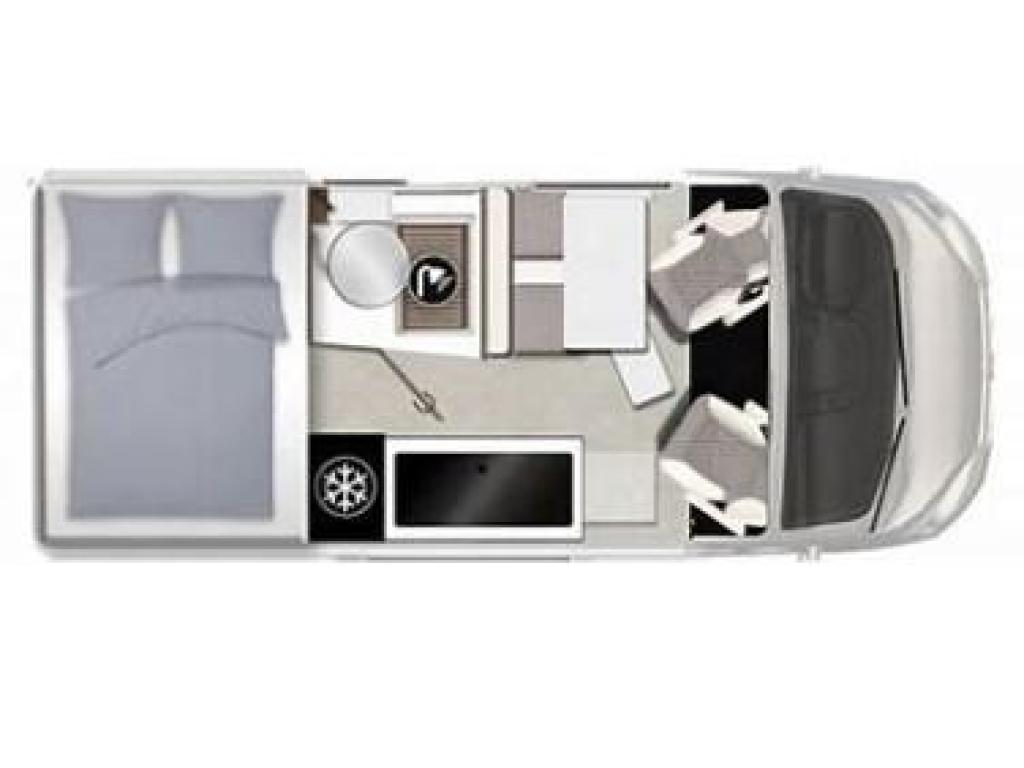 Karmann Davis 590 Viva / XV-127-K, Caravans en Kamperen, Campers, Buscamper of Camperbus, Fiat, Koelkast, Tot en met 2