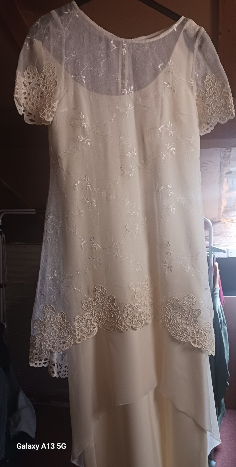 trouwjurk champagne ,lang mt 40, Maat 38/40 (M), Overige typen, Beige, Ophalen of Verzenden