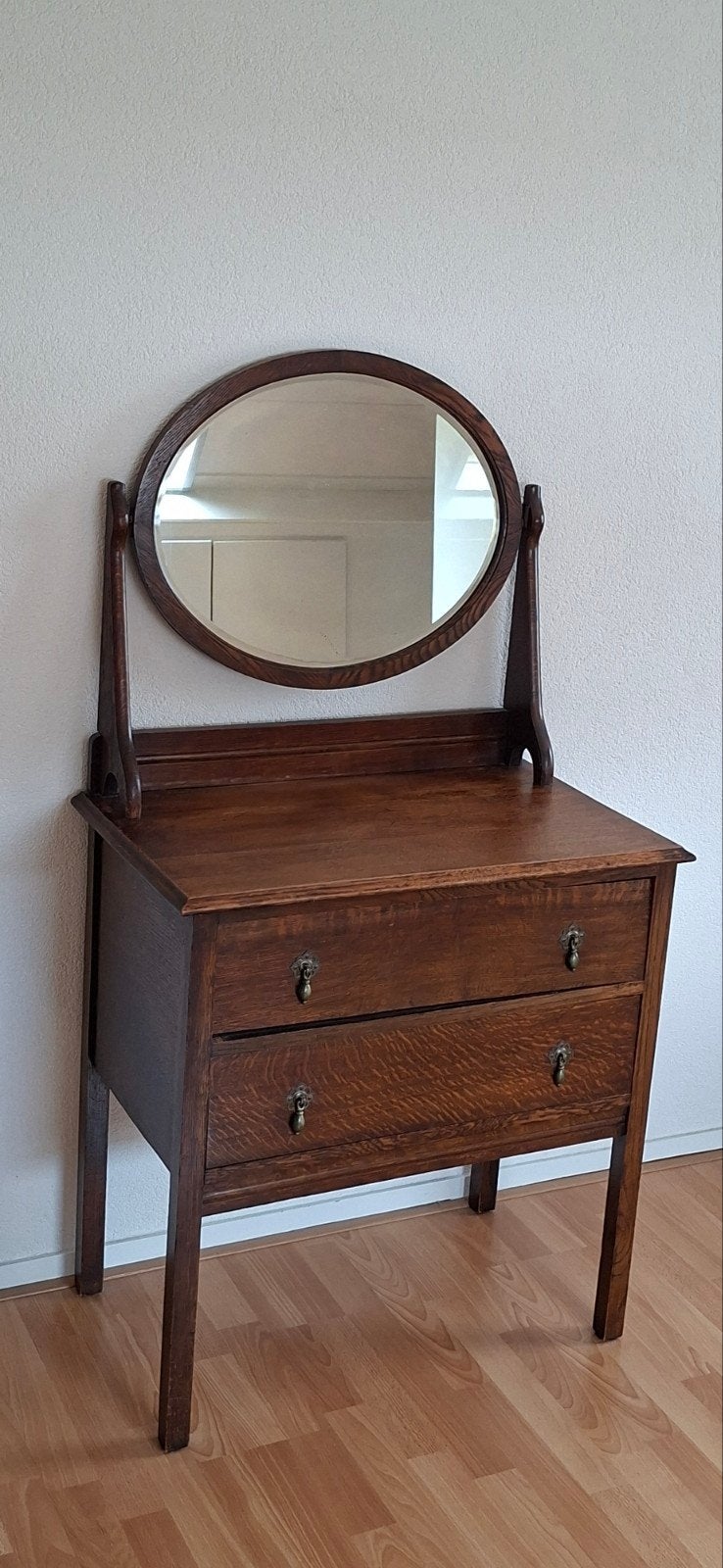 Oud Hollandse Kaptafel met laden en spiegel, Ophalen, 50 tot 100 cm, Minder dan 100 cm