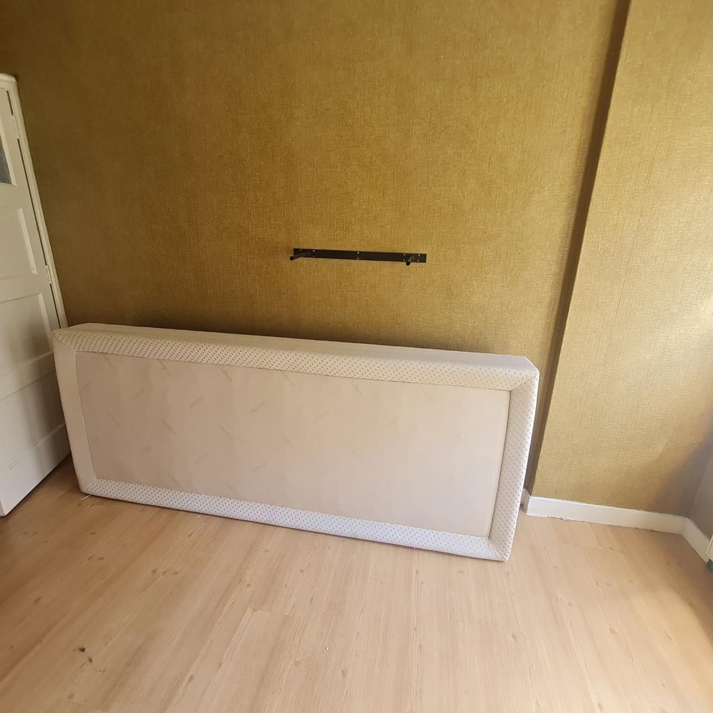 Pullman premium boxspring 180x210 beige (excl. matrassen), Ophalen, Gebruikt, Tweepersoons, 180 cm