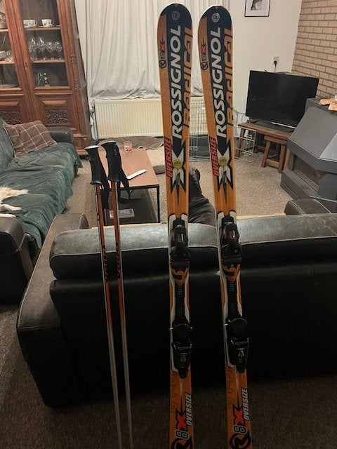 Skies Rossignol (167) plus stokken, Ophalen, 160 tot 180 cm, Gebruikt, Rossignol