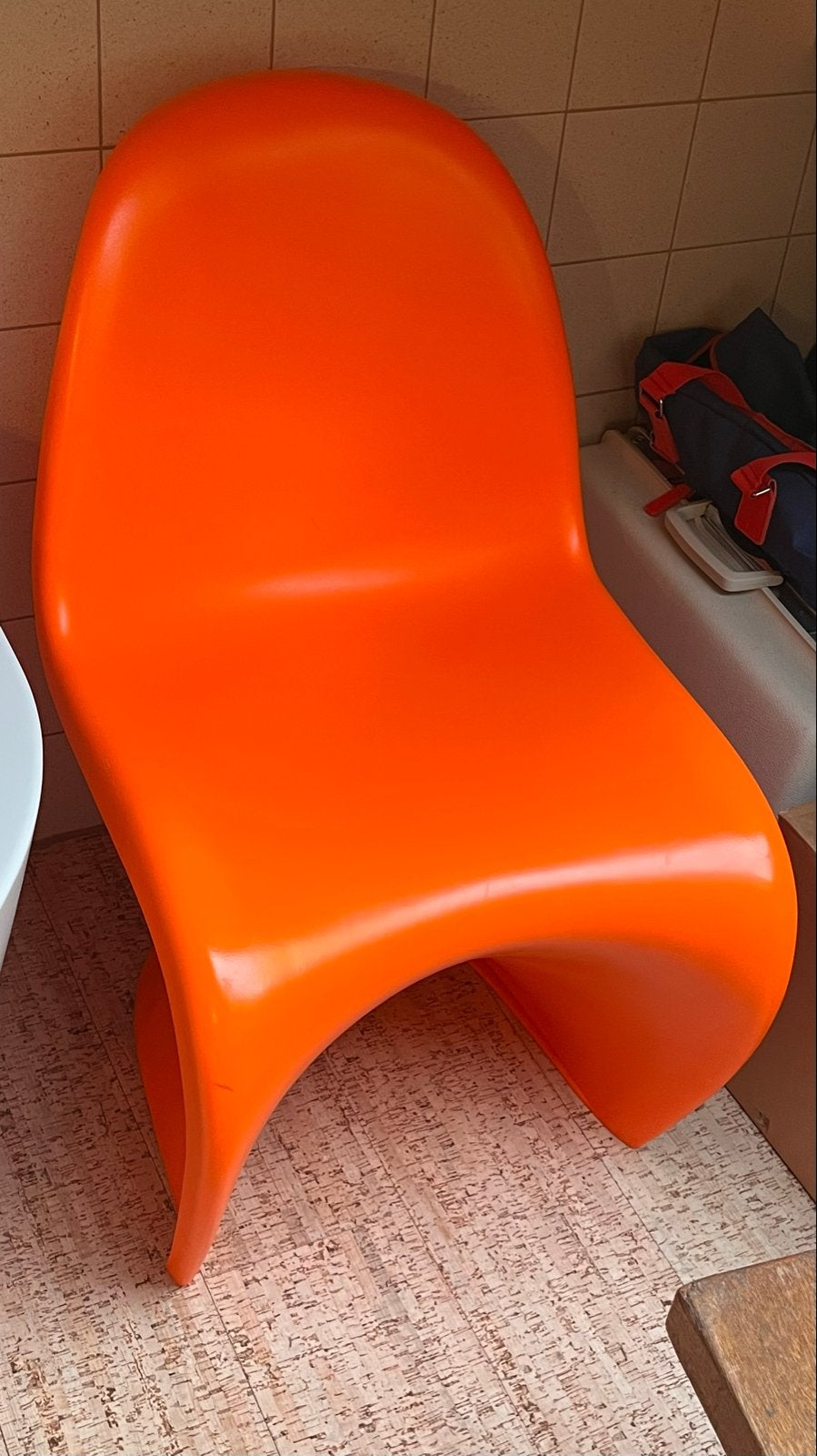 Replica- Oranje Panton Stoel - Vintage Design Klassieker, Ophalen, Kunststof, Gebruikt, Overige kleuren