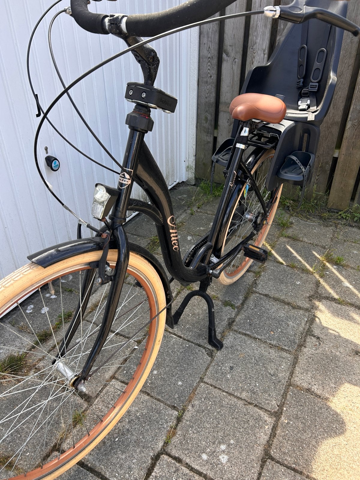 Mamafiets met kinderzitje, Terugtraprem, Gebruikt, Dubbele standaard, 50 tot 53 cm