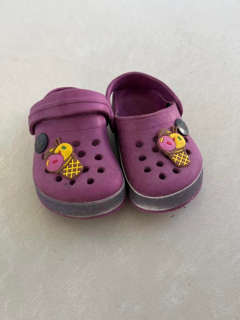 Paarse Crocs met ijsjes maat 21, Ophalen of Verzenden, Gebruikt, Jongen of Meisje, Schoenen