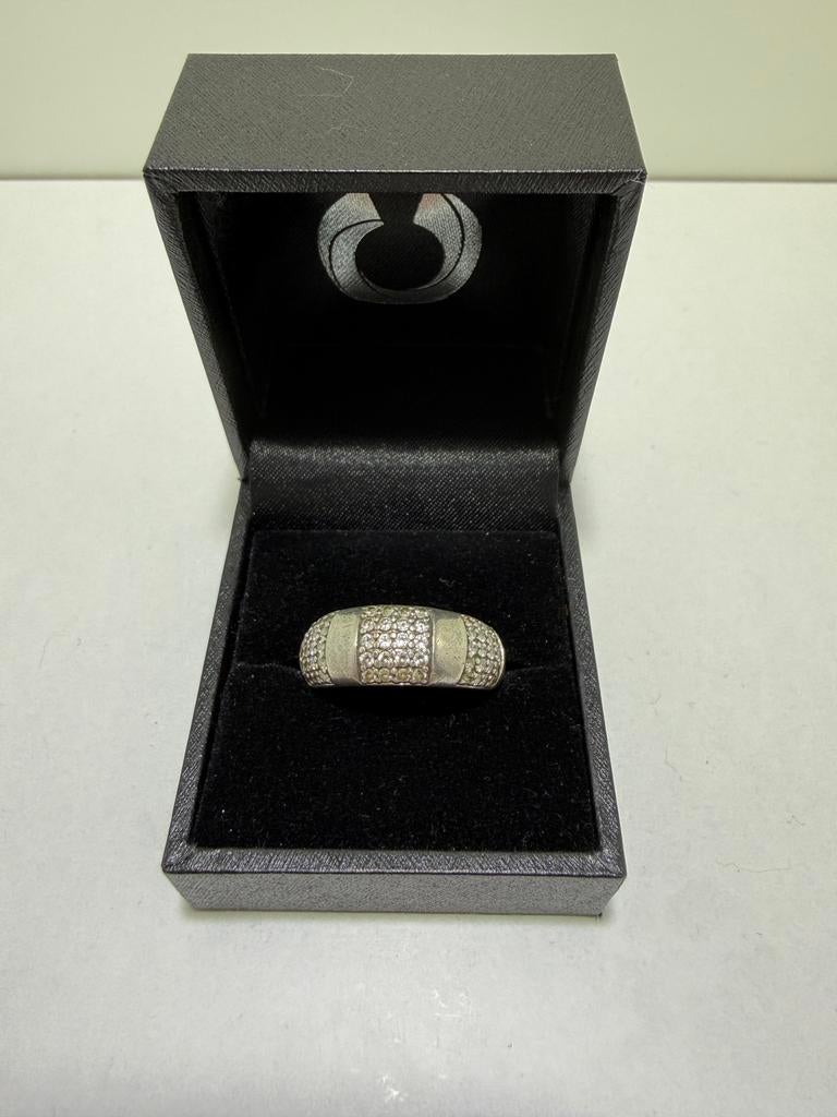 Sterling Silver 925 Ring + Glasstenen, Ophalen of Verzenden, Zo goed als nieuw, 17 tot 18, Dame